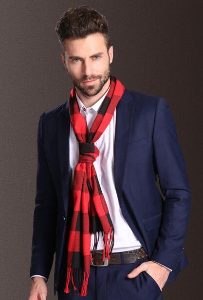 New Europe Fashion Shawl Scarves Men Winter Warm Tartan - THREADLIGHT