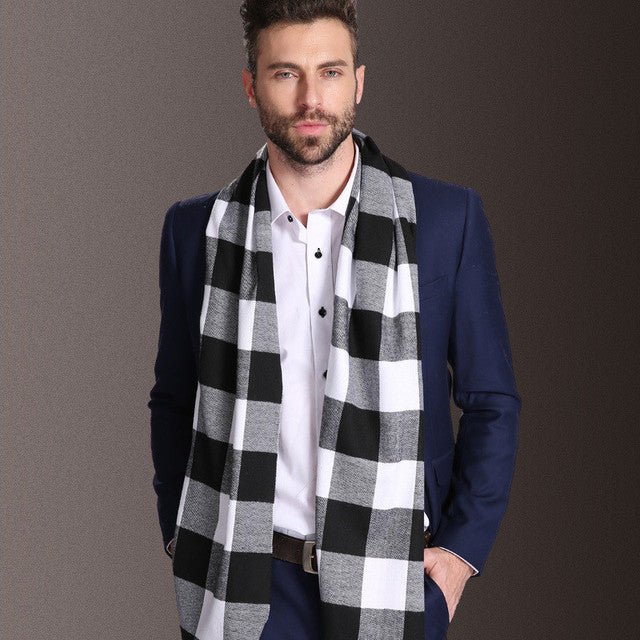 New Europe Fashion Shawl Scarves Men Winter Warm Tartan - THREADLIGHT