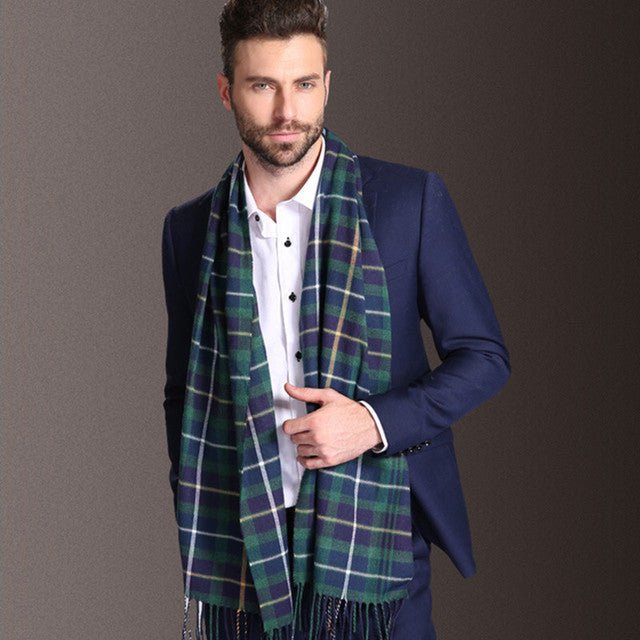 New Europe Fashion Shawl Scarves Men Winter Warm Tartan - THREADLIGHT