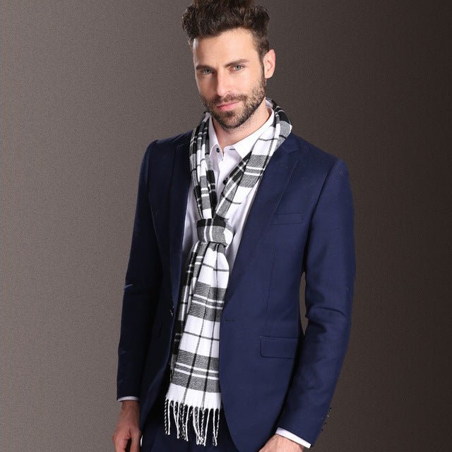 New Europe Fashion Shawl Scarves Men Winter Warm Tartan - THREADLIGHT