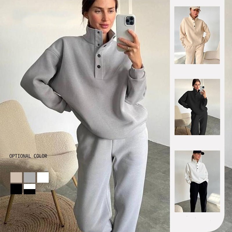 Oversized Casual Pullover AND Long Pant Set For Women - THREADLIGHT