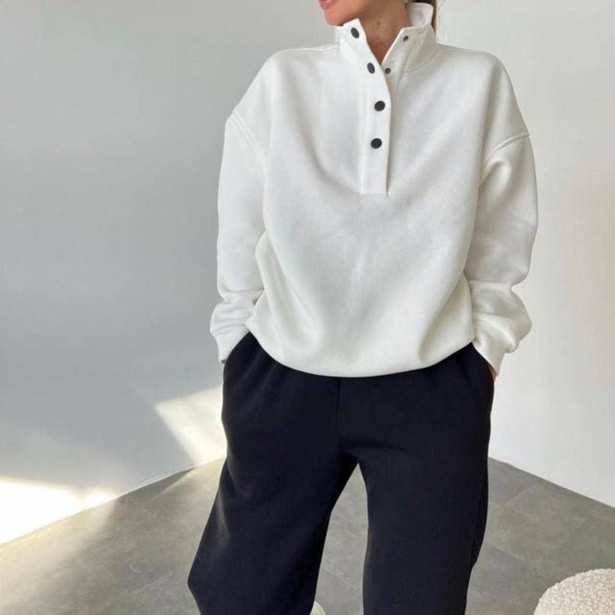 Oversized Casual Pullover AND Long Pant Set For Women - THREADLIGHT