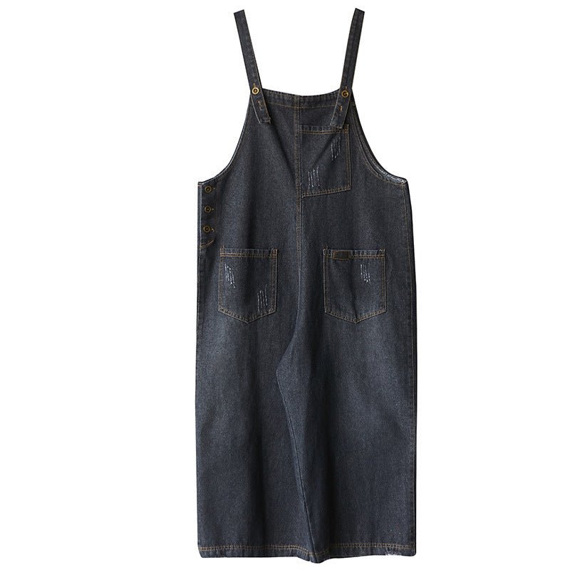 Oversized Nine - Quarter Wide Leg Jean Suspenders - THREADLIGHT