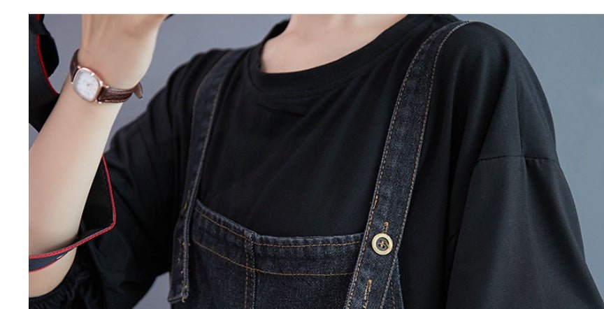 Oversized Nine - Quarter Wide Leg Jean Suspenders - THREADLIGHT