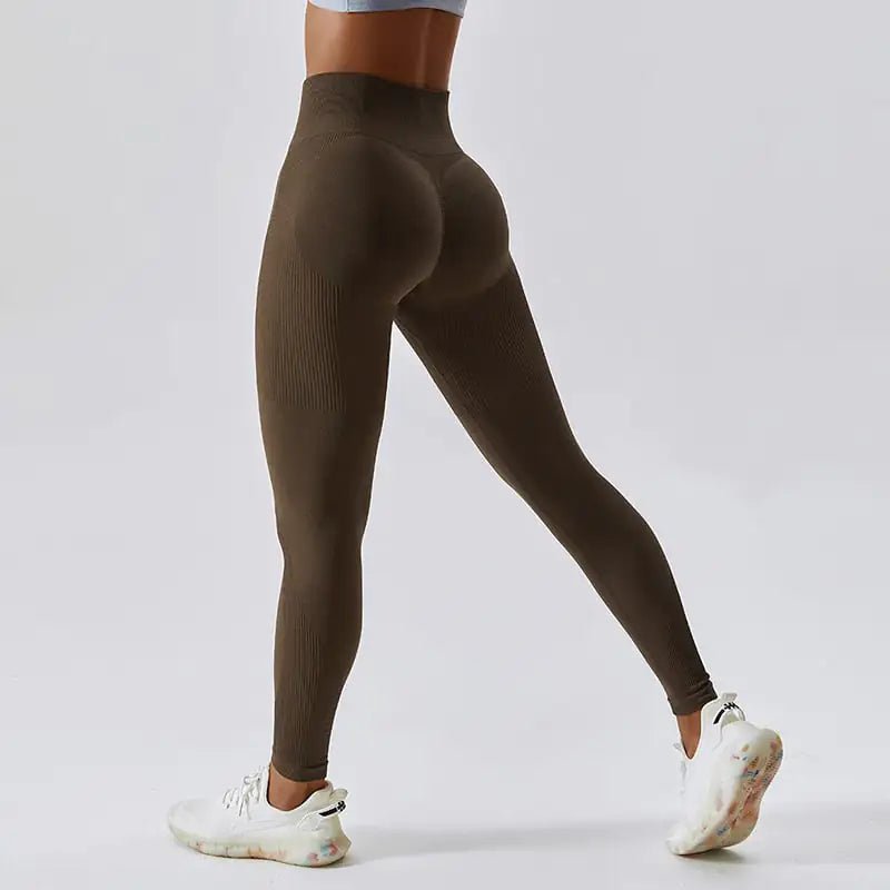 Seamless High Waist Peach Yoga Leggings - THREADLIGHT