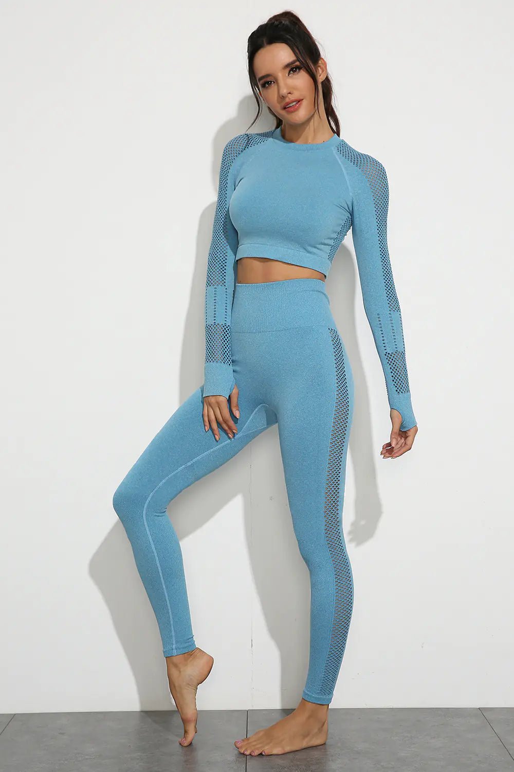 Seamless Moisture - Wicking Yoga Long Sleeve Sets - THREADLIGHT