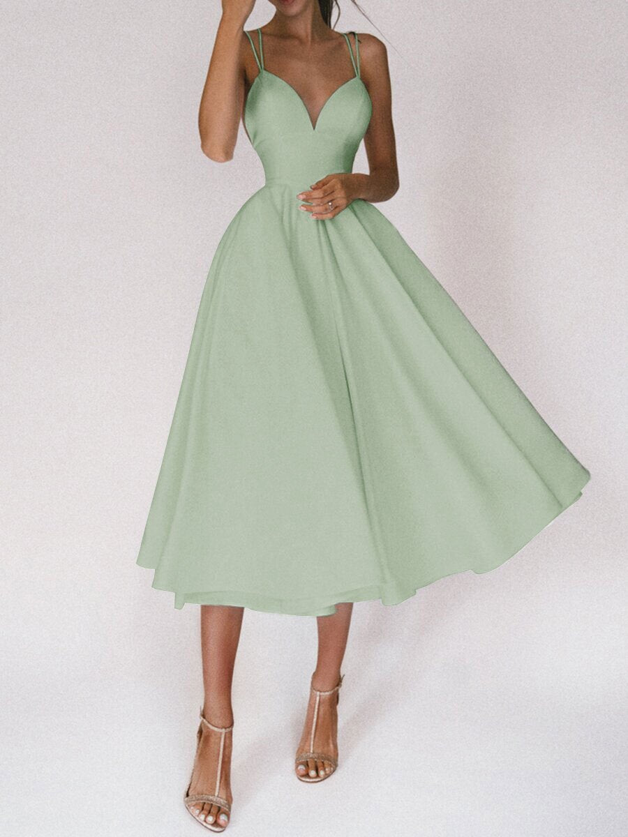 Sexy V - neck Suspender Dress Summer Fashion A - Line Long Dresses For Women - THREADLIGHT