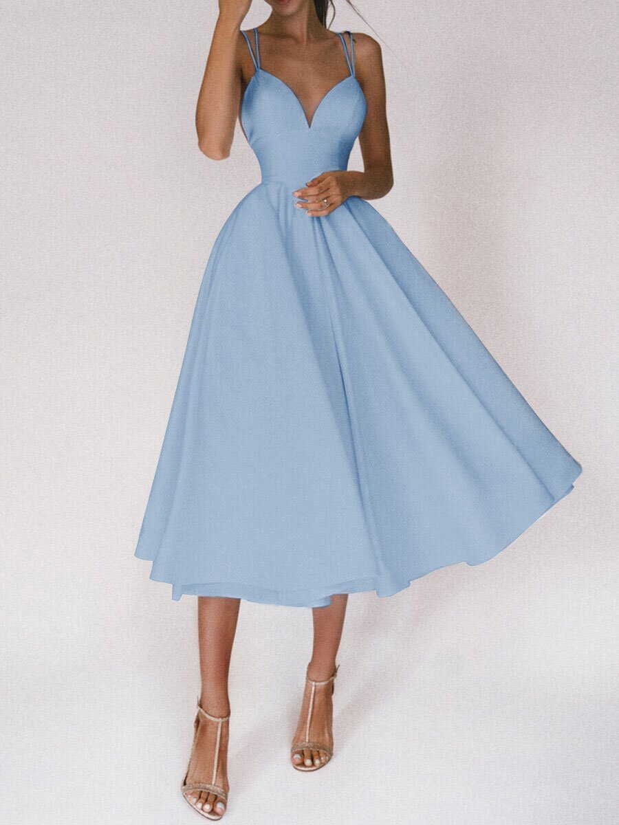 Sexy V - neck Suspender Dress Summer Fashion A - Line Long Dresses For Women - THREADLIGHT