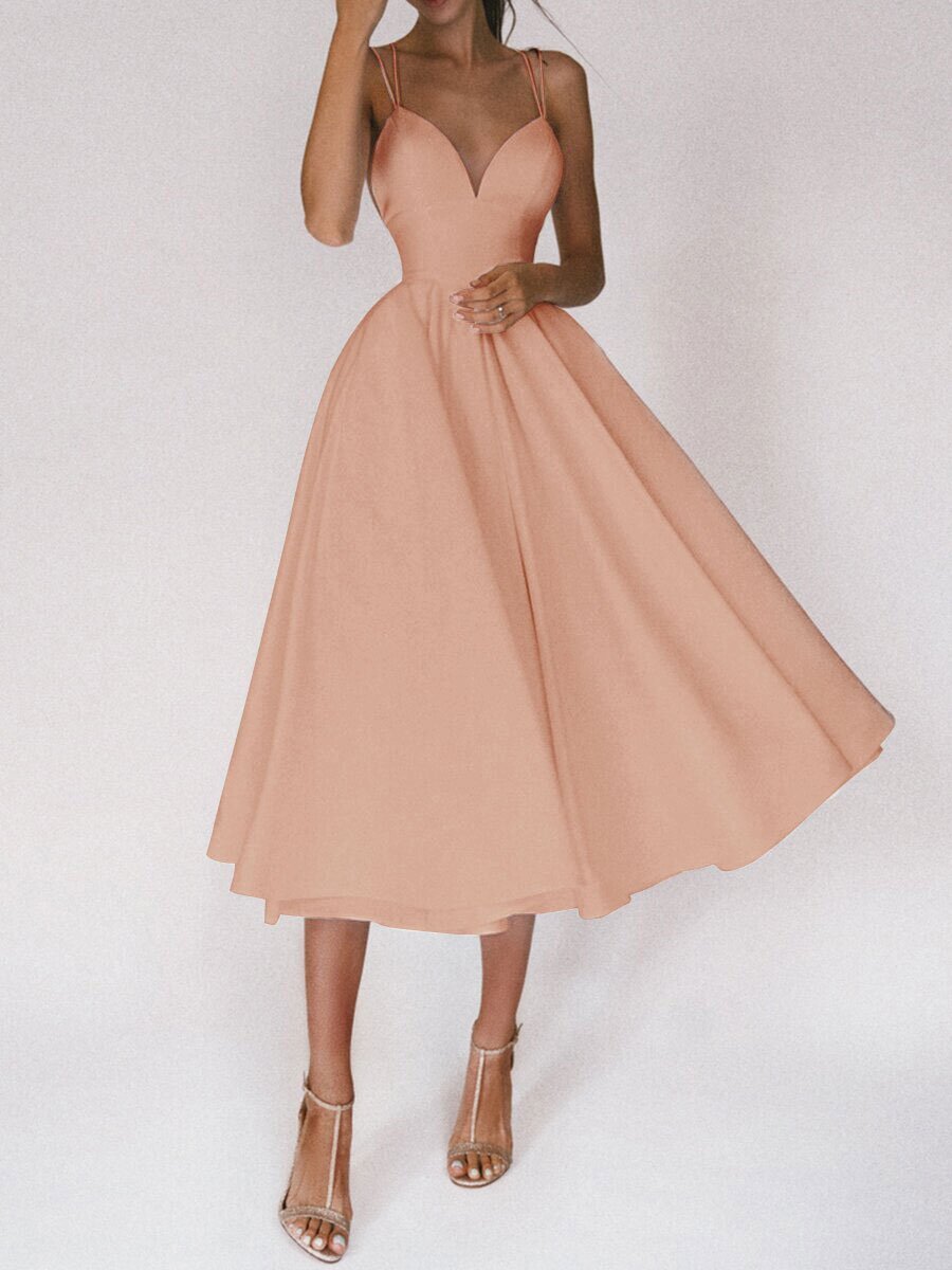 Sexy V - neck Suspender Dress Summer Fashion A - Line Long Dresses For Women - THREADLIGHT