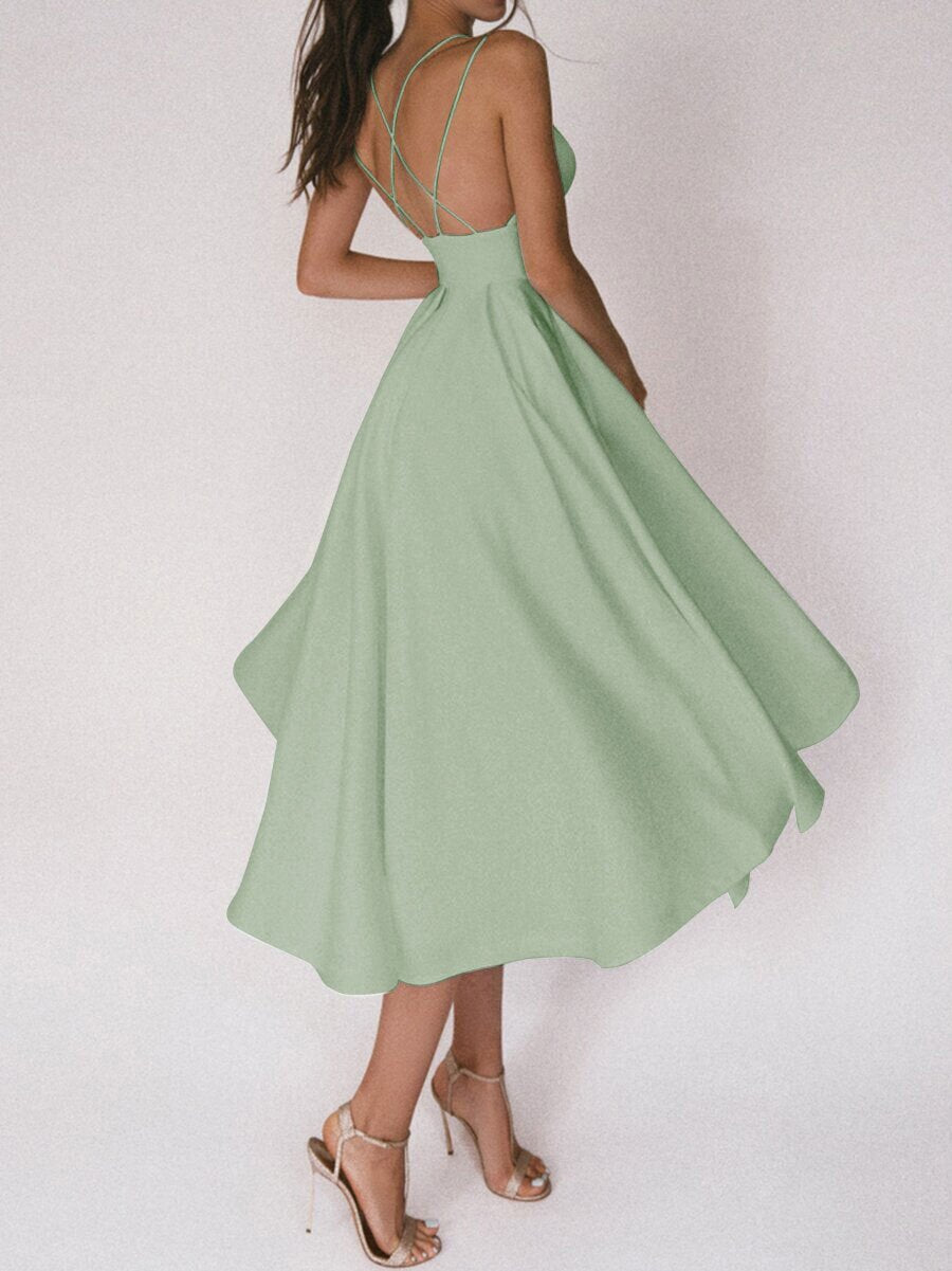 Sexy V - neck Suspender Dress Summer Fashion A - Line Long Dresses For Women - THREADLIGHT