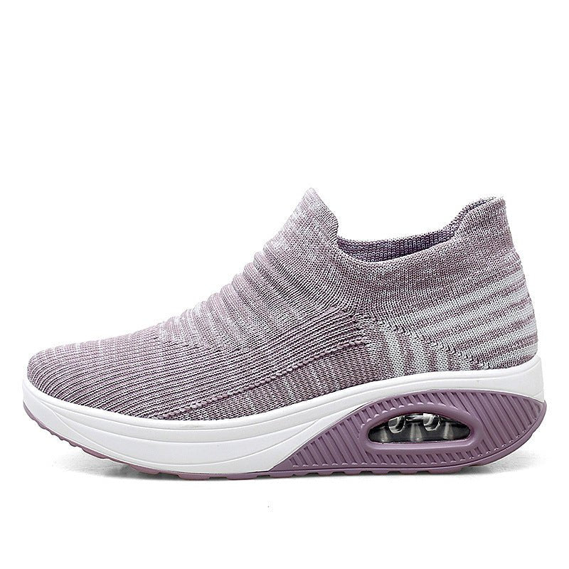 Slip - on Lazy Shoes Flying Woven Shaking Shoes Women - THREADLIGHT