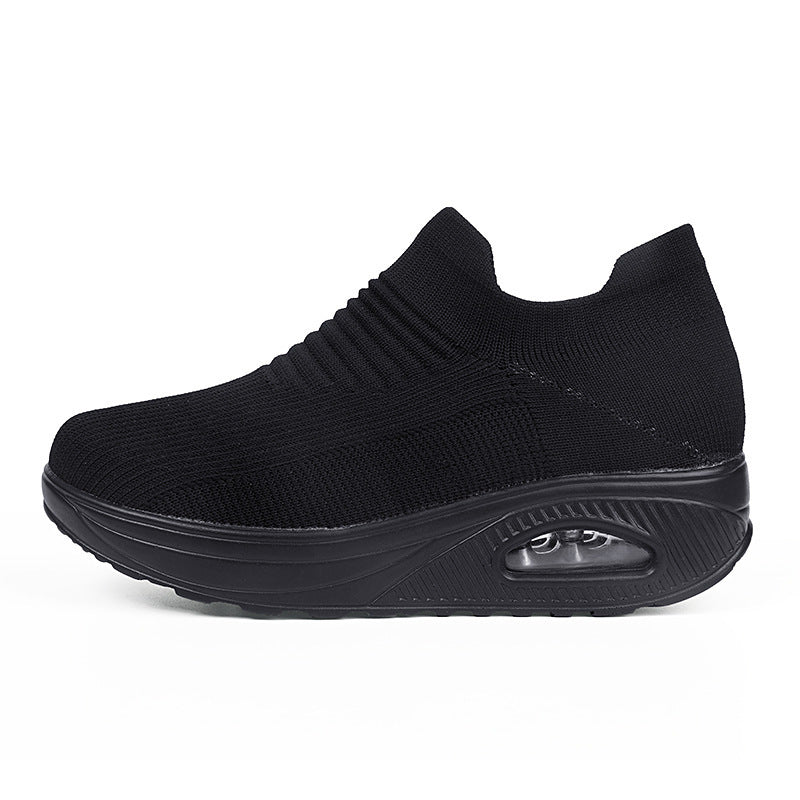 Slip - on Lazy Shoes Flying Woven Shaking Shoes Women - THREADLIGHT