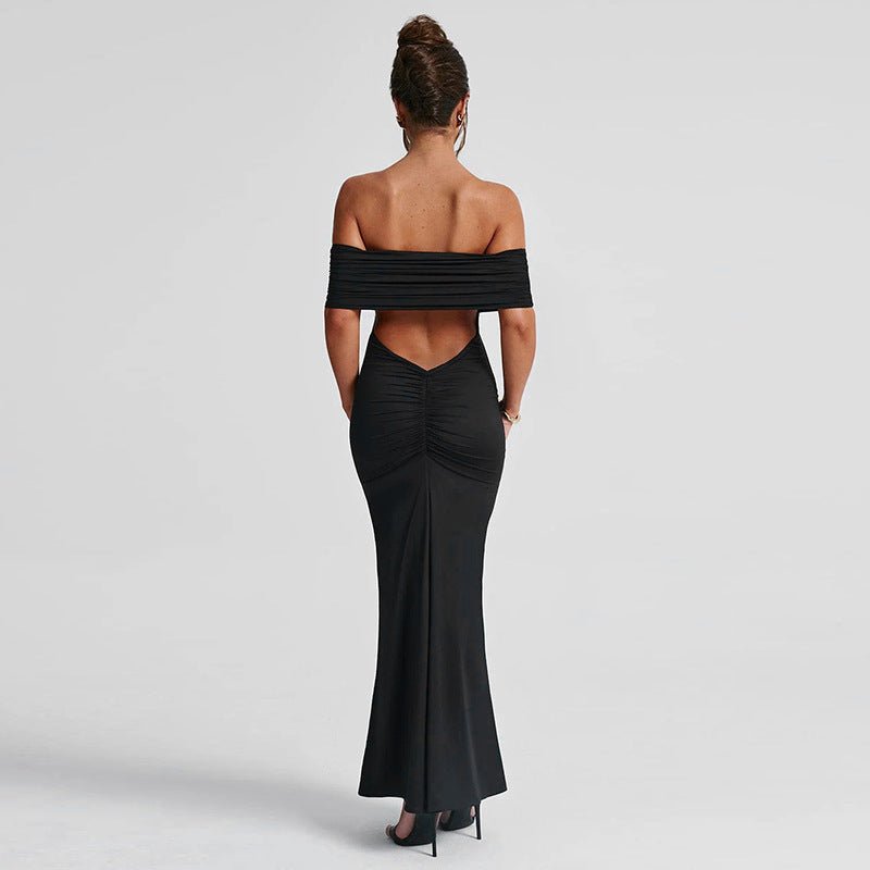Socialite Style Elegant Sexy Backless Off - shoulder Dress Women - THREADLIGHT