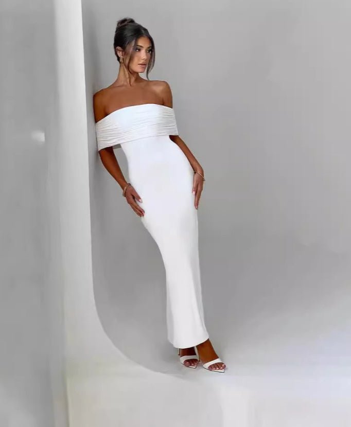 Socialite Style Elegant Sexy Backless Off - shoulder Dress Women - THREADLIGHT