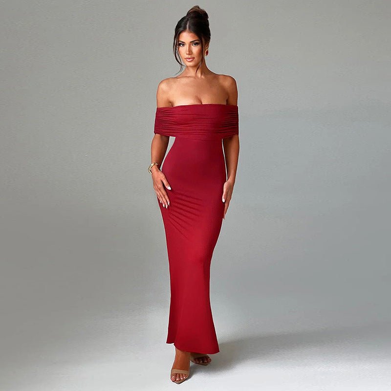 Socialite Style Elegant Sexy Backless Off - shoulder Dress Women - THREADLIGHT