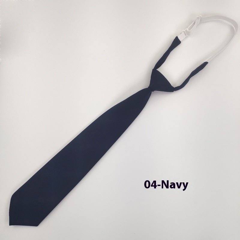Solid Color Navy Blue Tie Men's Tie - THREADLIGHT