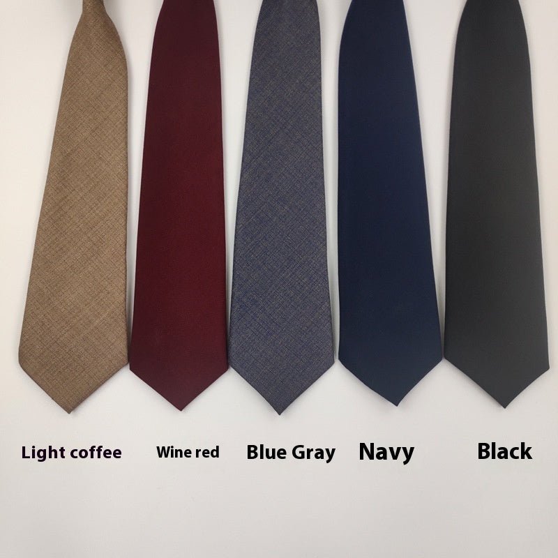 Solid Color Navy Blue Tie Men's Tie - THREADLIGHT