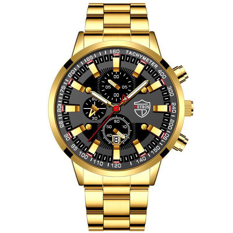 Stainless Steel Luminous Quartz Wristwatch For Men - THREADLIGHT