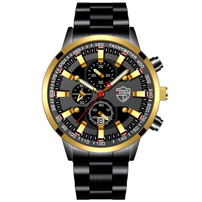 Stainless Steel Luminous Quartz Wristwatch For Men - THREADLIGHT