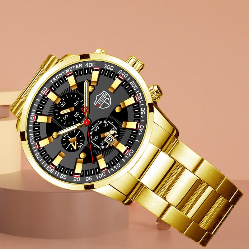 Stainless Steel Luminous Quartz Wristwatch For Men - THREADLIGHT