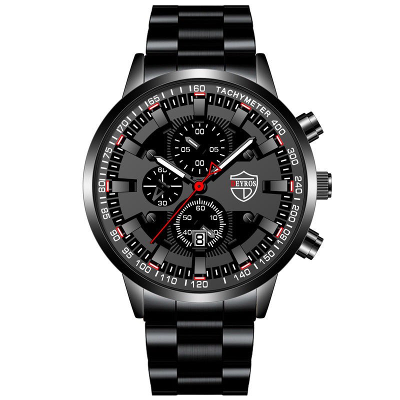 Stainless Steel Luminous Quartz Wristwatch For Men - THREADLIGHT