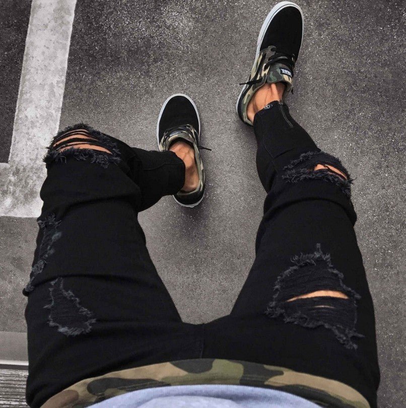 Streetwear Ripped Jeans - THREADLIGHT