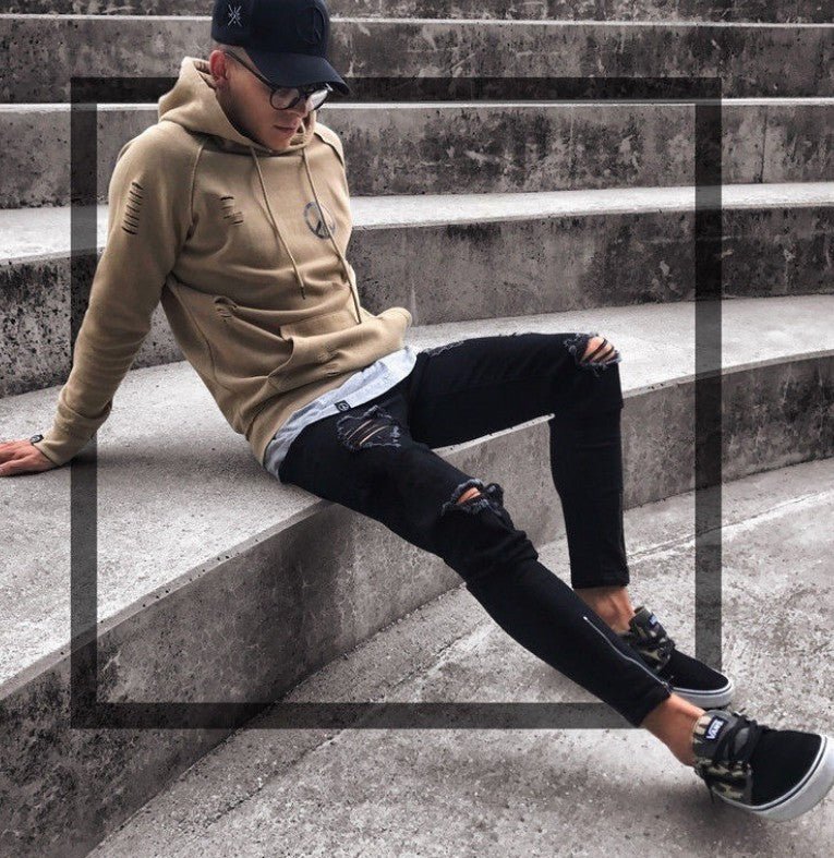 Streetwear Ripped Jeans - THREADLIGHT