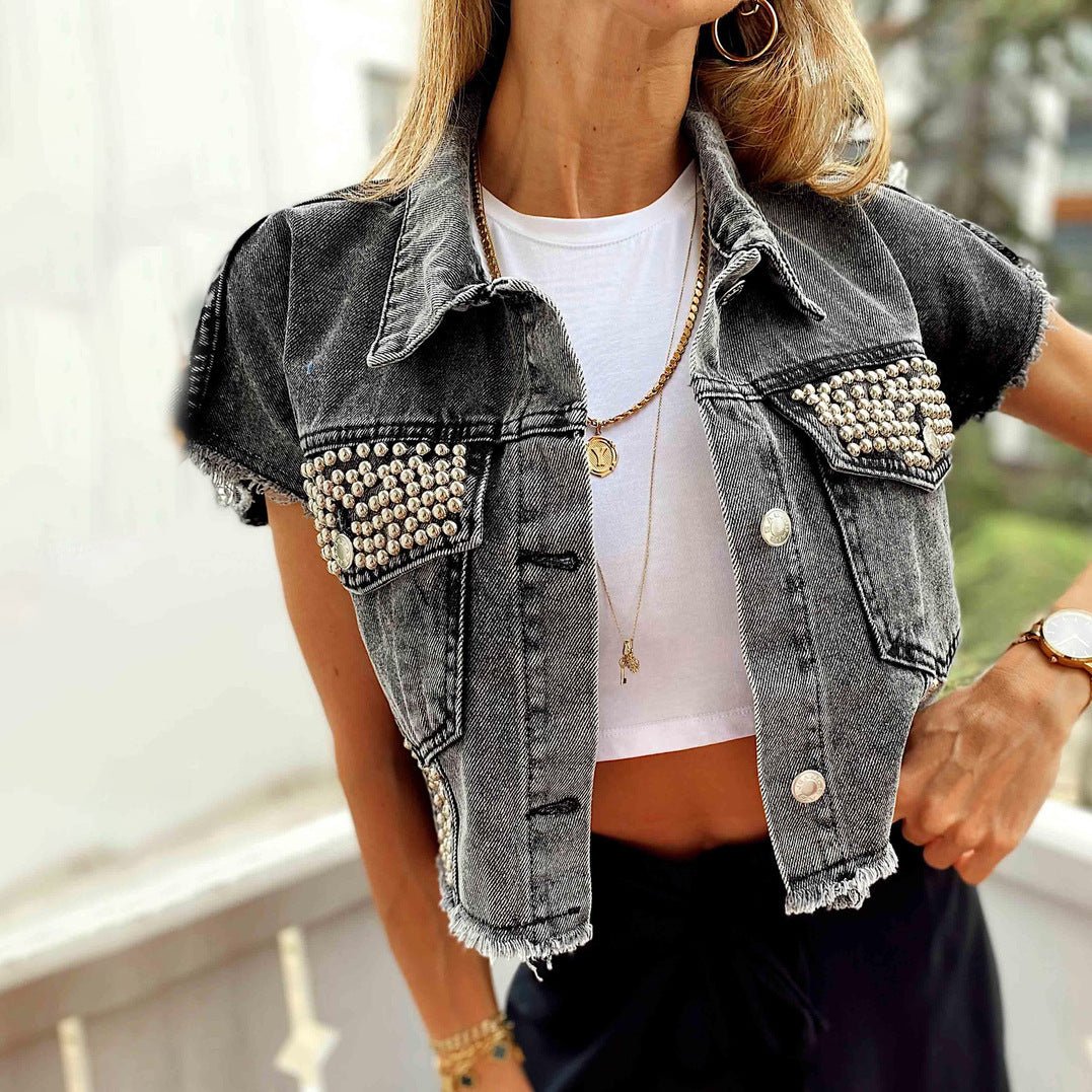 Trendy Cropped Outer Wear Denim Coat - THREADLIGHT