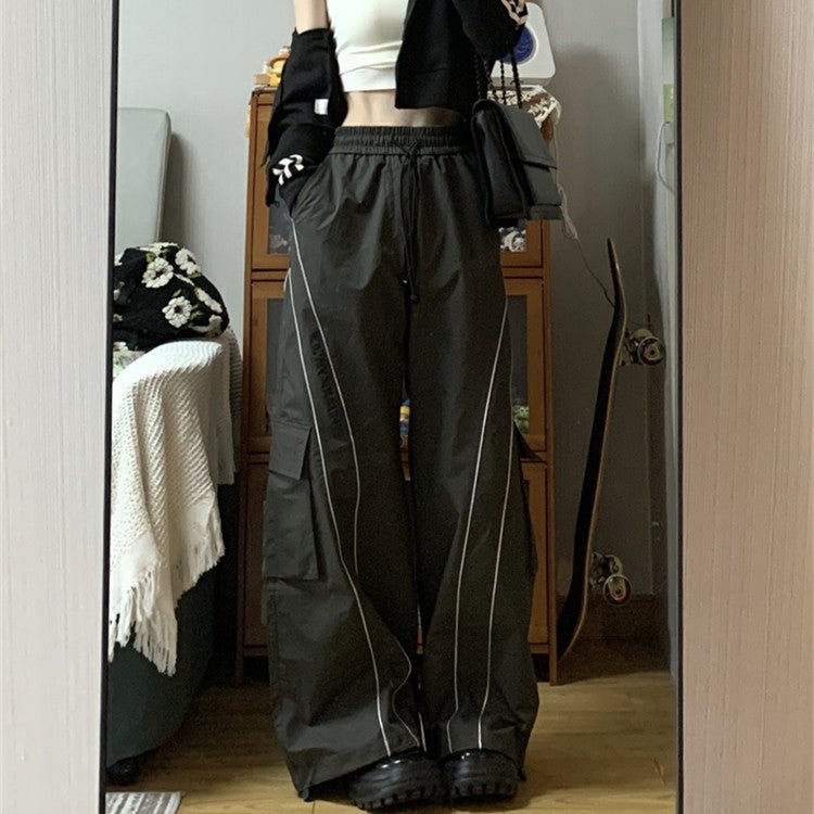 Vintage Cargo Track Pants Women Casual Oversized Y2k Sweatpants Trousers - THREADLIGHT