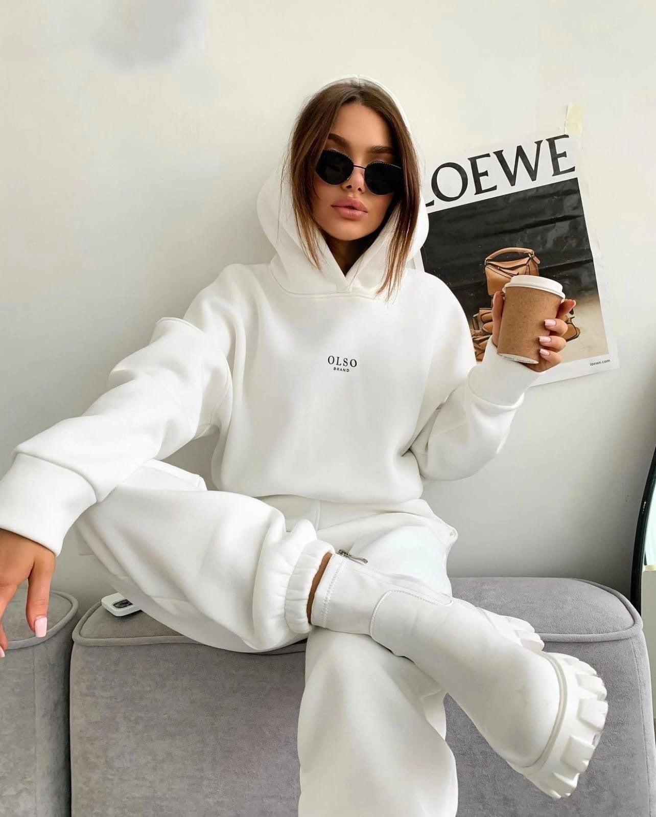 Women's Knitted Fleece Casual Suit Two - piece Set - THREADLIGHT