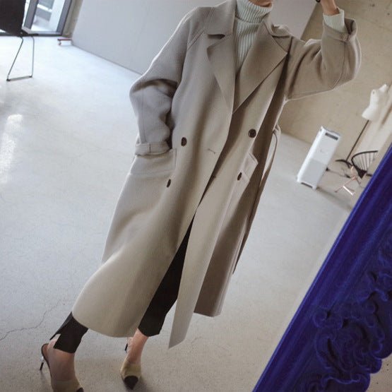 Womens Lapel Cashmere coat - THREADLIGHT