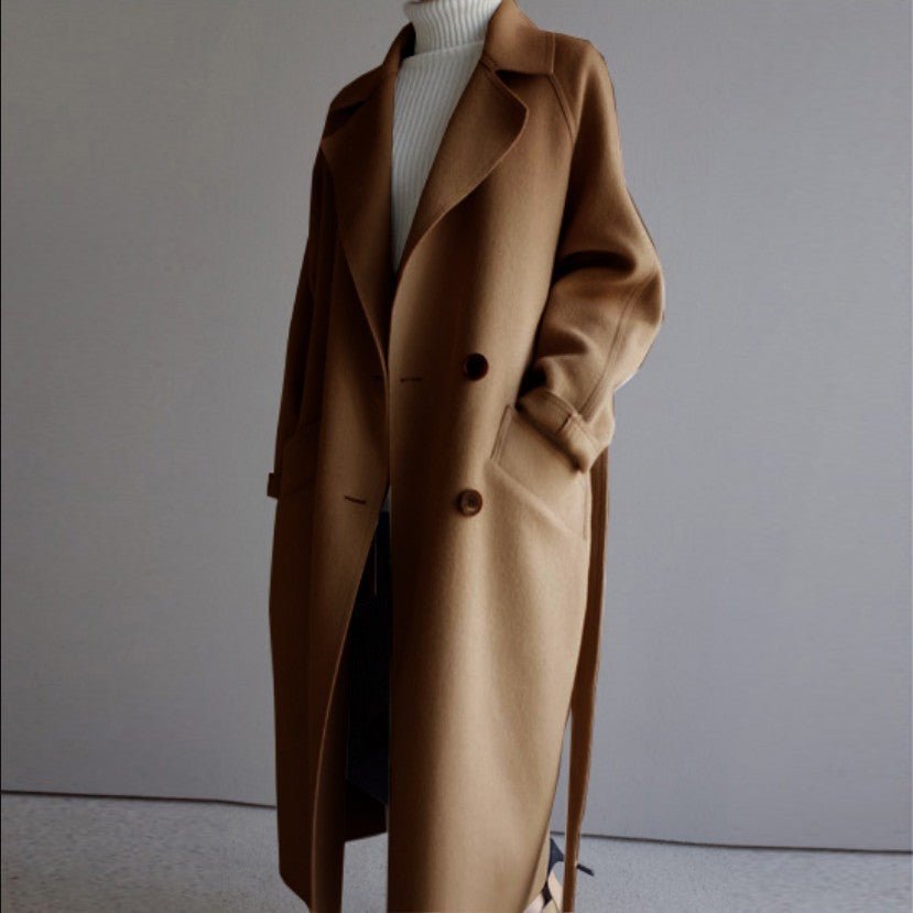 Womens Lapel Cashmere coat - THREADLIGHT