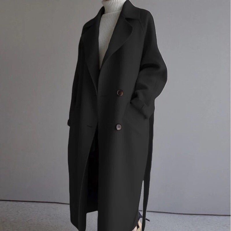 Womens Lapel Cashmere coat - THREADLIGHT