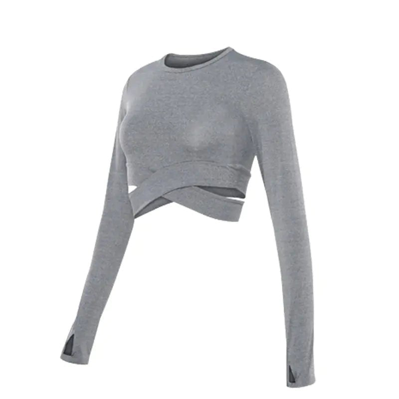 Women's Long Sleeve Crop Dry Fit Yoga Top - THREADLIGHT