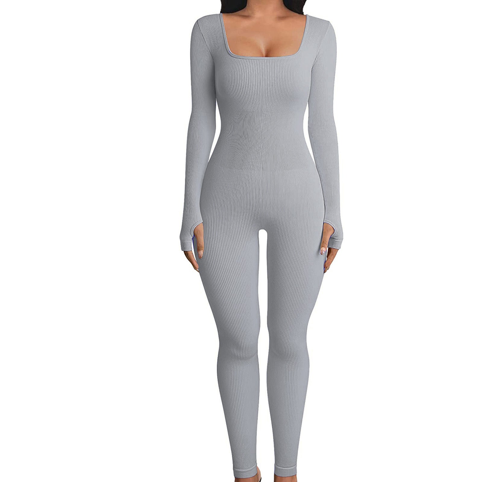 Women's Long - Sleeve Yoga Jumpsuit - THREADLIGHT