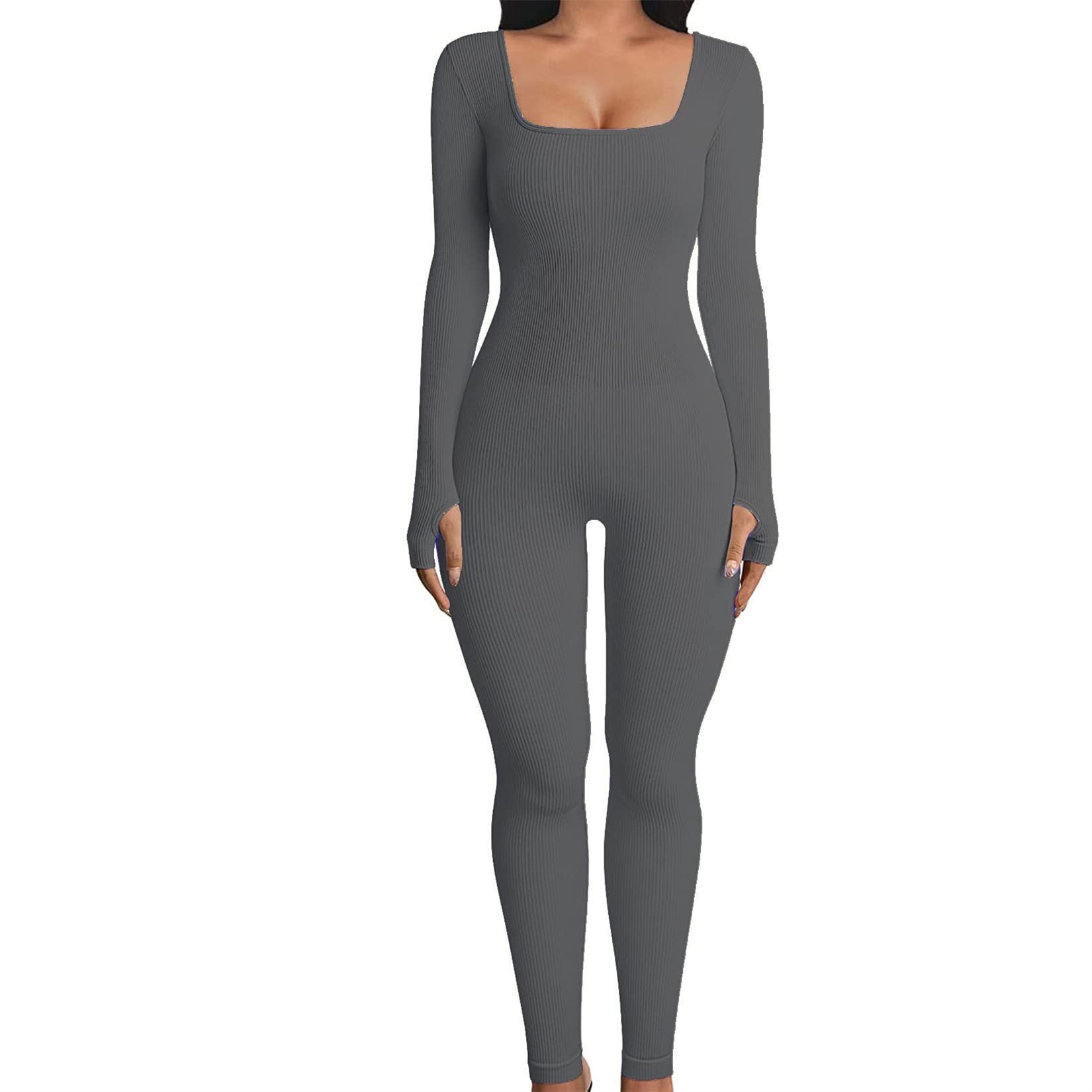 Women's Long - Sleeve Yoga Jumpsuit - THREADLIGHT
