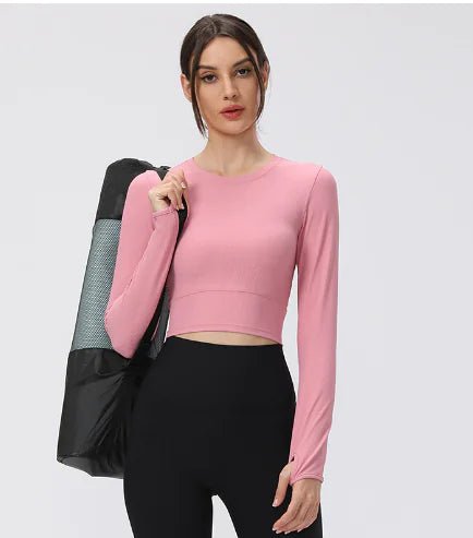 Women's Long Sleeve Yoga Top - Quick Dry Training Shirt - THREADLIGHT