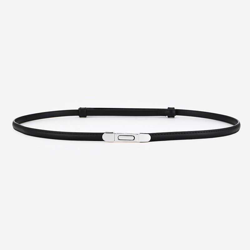 Women's Thin Genuine Leather Dress Simple Suit Coat Waist Belt - THREADLIGHT