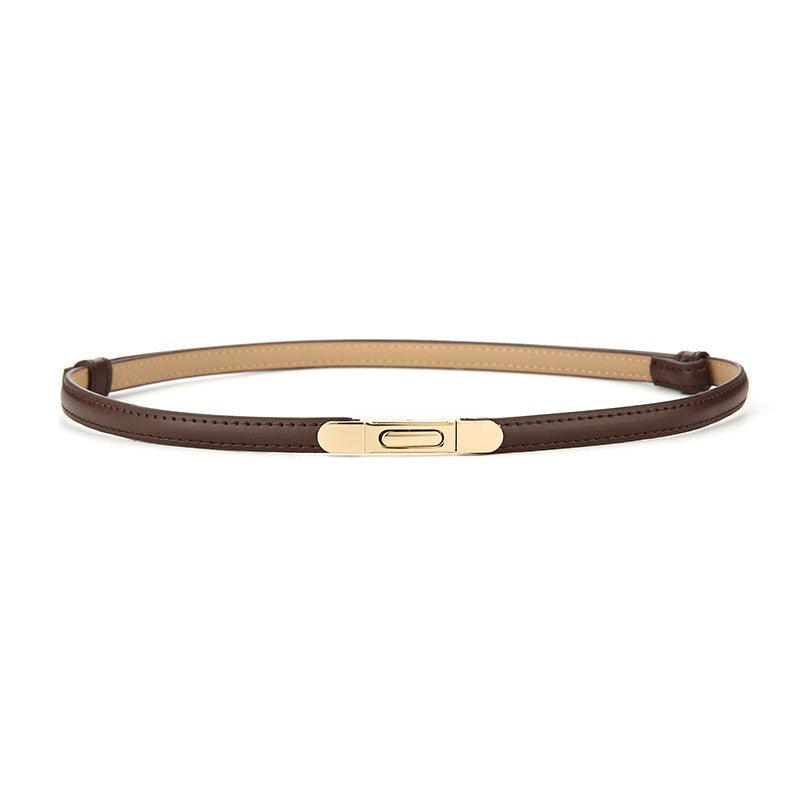 Women's Thin Genuine Leather Dress Simple Suit Coat Waist Belt - THREADLIGHT