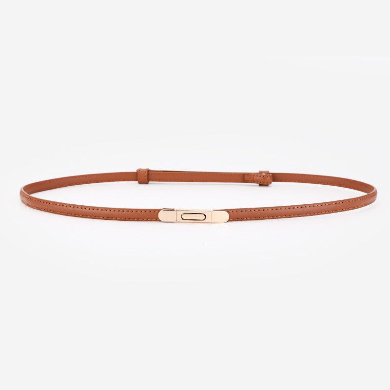 Women's Thin Genuine Leather Dress Simple Suit Coat Waist Belt - THREADLIGHT
