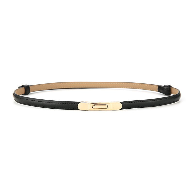 Women's Thin Genuine Leather Dress Simple Suit Coat Waist Belt - THREADLIGHT