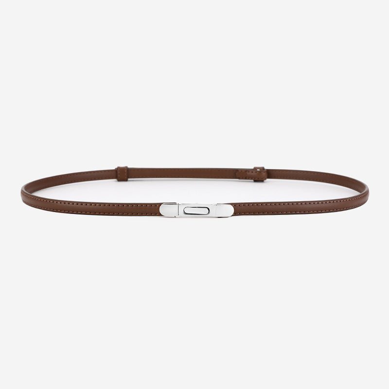 Women's Thin Genuine Leather Dress Simple Suit Coat Waist Belt - THREADLIGHT