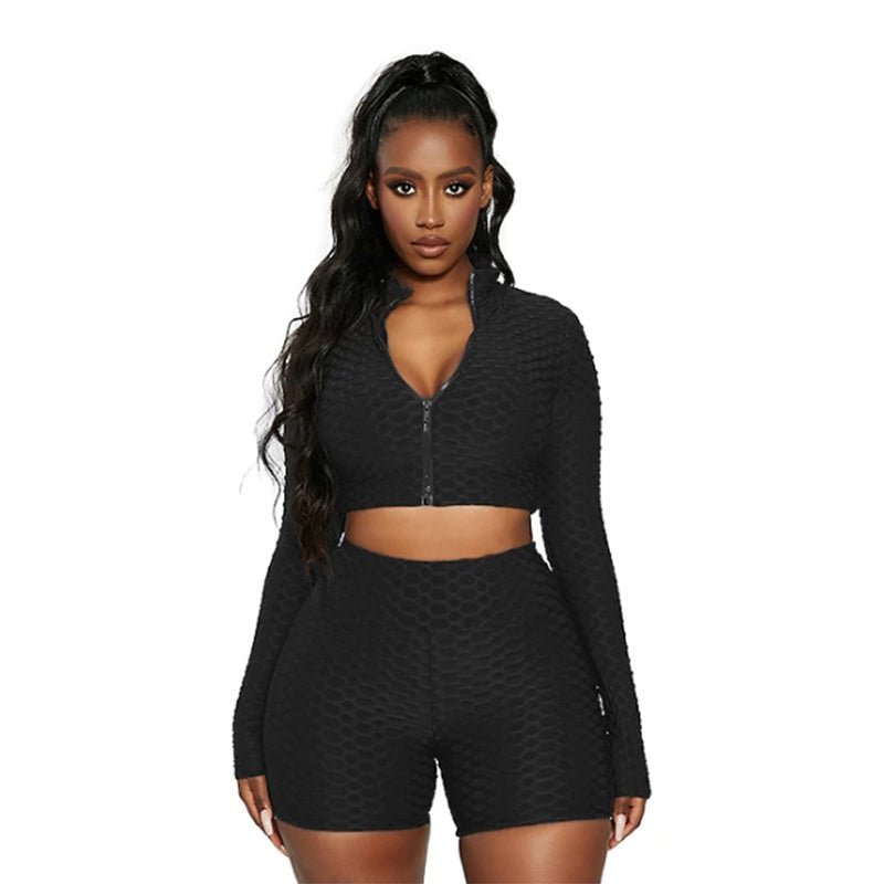 Women's Tracksuit Yoga Fitness Suit Activewear Set Tummy Control Butt Lift Long Sleeve Sport Clothing - THREADLIGHT