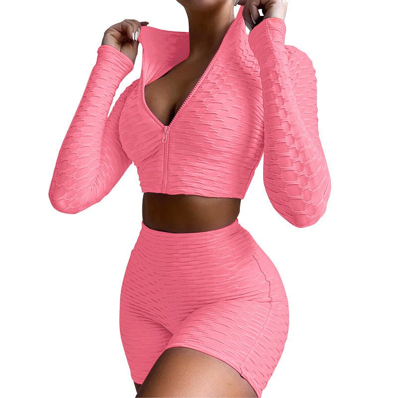 Women's Tracksuit Yoga Fitness Suit Activewear Set Tummy Control Butt Lift Long Sleeve Sport Clothing - THREADLIGHT