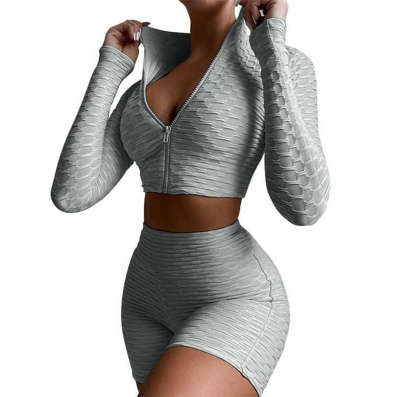 Women's Tracksuit Yoga Fitness Suit Activewear Set Tummy Control Butt Lift Long Sleeve Sport Clothing - THREADLIGHT