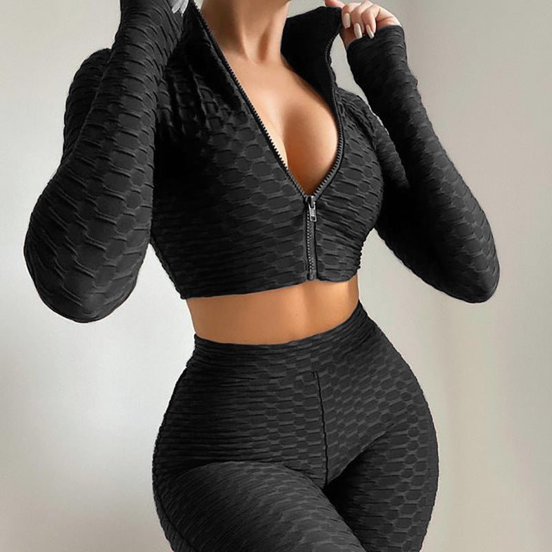 Women's Tracksuit Yoga Fitness Suit Activewear Set Tummy Control Butt Lift Long Sleeve Sport Clothing - THREADLIGHT