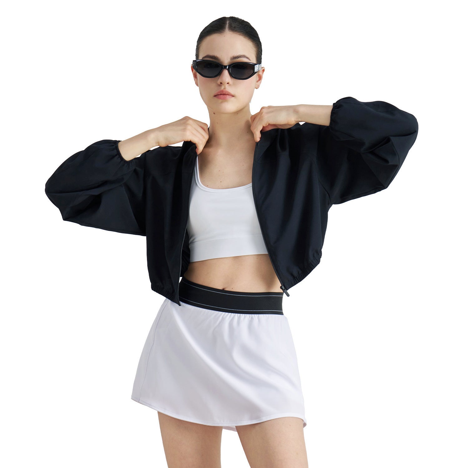 Woven Sports Jacket Lightweight Breathable Workout Top Waist - tight Design Outdoor - THREADLIGHT