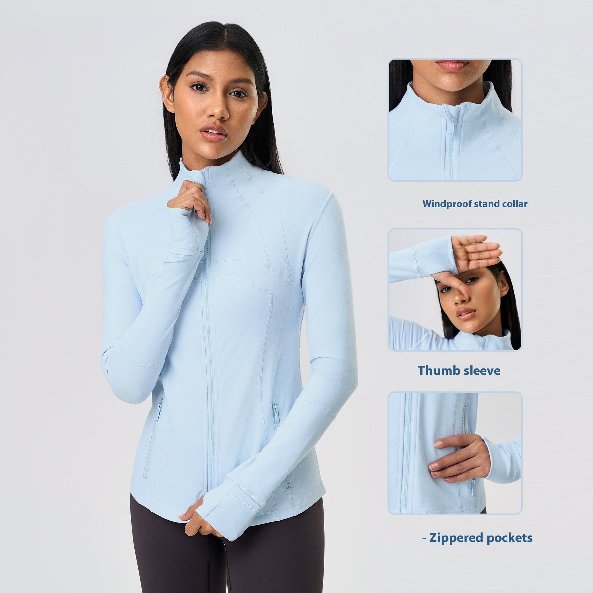 Yoga Sports Jacket Women Elastic Zipper Running Fitness Yoga Jackets - THREADLIGHT